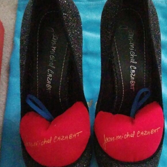 Jean Michel Cazabat black sparkly shoes 39 Pums Heels - Picture 5 of 8